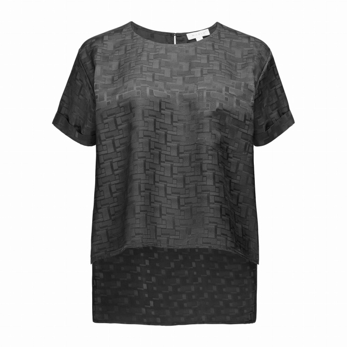 T-shirt czarny satyna jedwabna print marlu.pl
