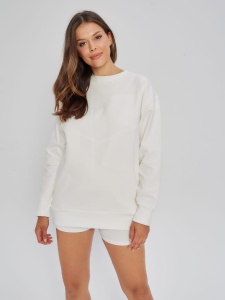 White hoodie ANDORA with embroidery
