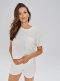 T-shirt śmietankowa biel bawełna CRUZ marlu.pl