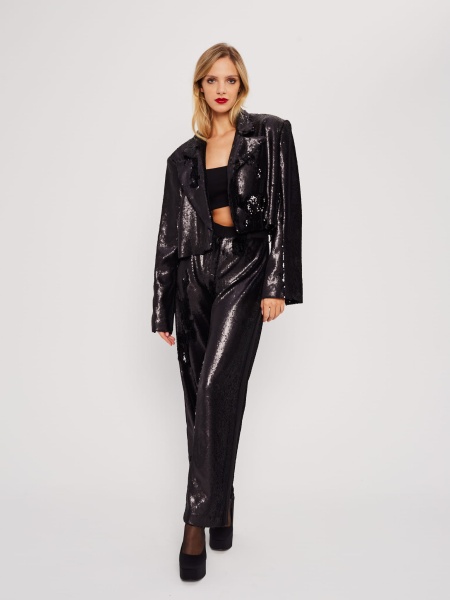 Sequin trousers with stripes ARANI