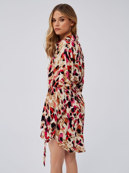 Dress NOME beige leopard print
