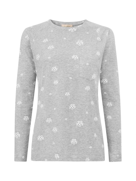 Gray nightgown with long sleeves