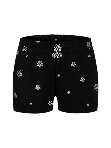 Black pajama shorts with a print