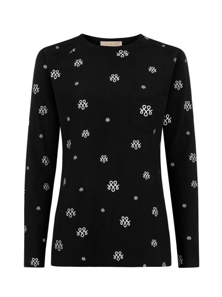 Black long-sleeved nightdress