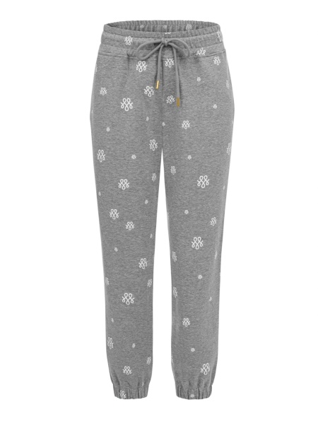 Gray pajama pants with a print